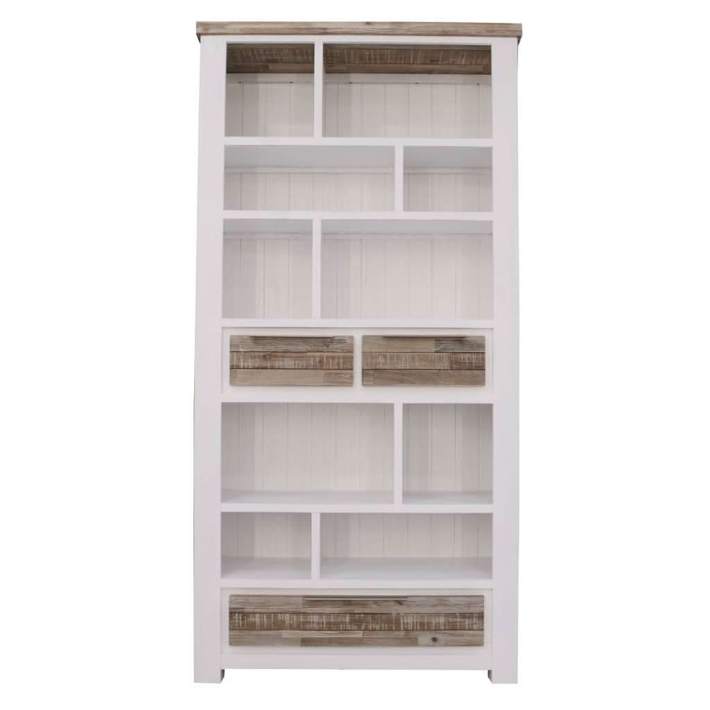 SCARBRO HAMPTONS SOLID ACACIA TIMBER BOOKCASE WITH 3 DRAWERS - MyChocolateWood