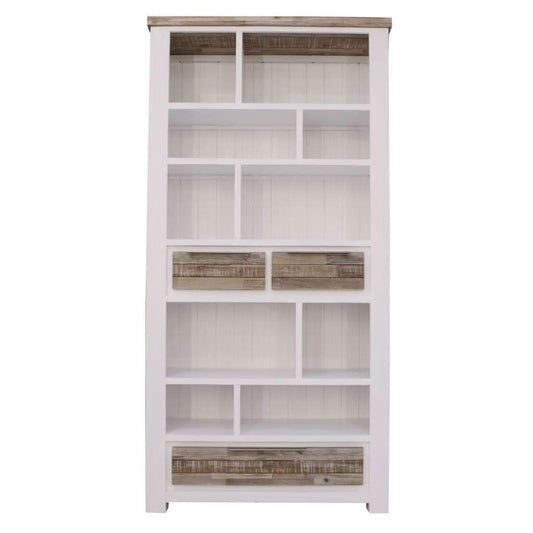 SCARBRO HAMPTONS SOLID ACACIA TIMBER BOOKCASE WITH 3 DRAWERS - MyChocolateWood