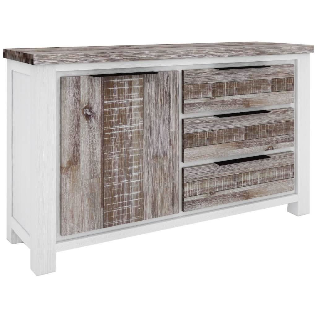 SCARBRO HAMPTONS SOLID ACACIA TIMBER BUFFET SIDEBOARD 1 DOOR 3 DRAWERS - MyChocolateWood