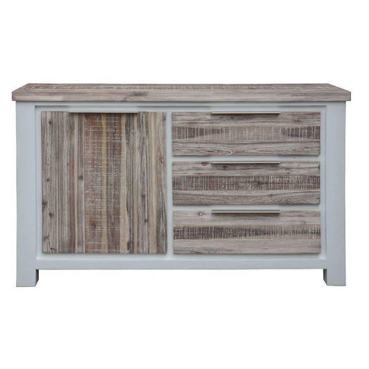 SCARBRO HAMPTONS SOLID ACACIA TIMBER BUFFET SIDEBOARD 1 DOOR 3 DRAWERS