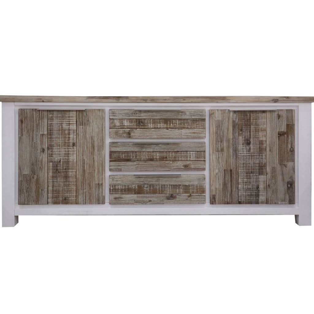 SCARBRO HAMPTONS SOLID ACACIA TIMBER BUFFET SIDEBOARD 2 DOORS 3 DRAWERS  - MyChocolateWood