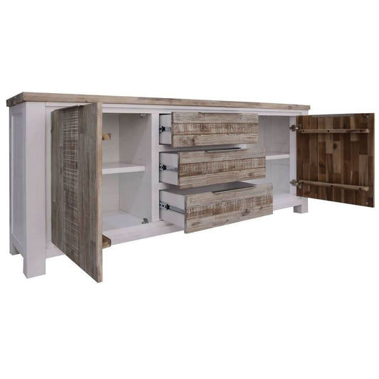 SCARBRO HAMPTONS SOLID ACACIA TIMBER BUFFET SIDEBOARD 2 DOORS 3 DRAWERS - MyChocolateWood