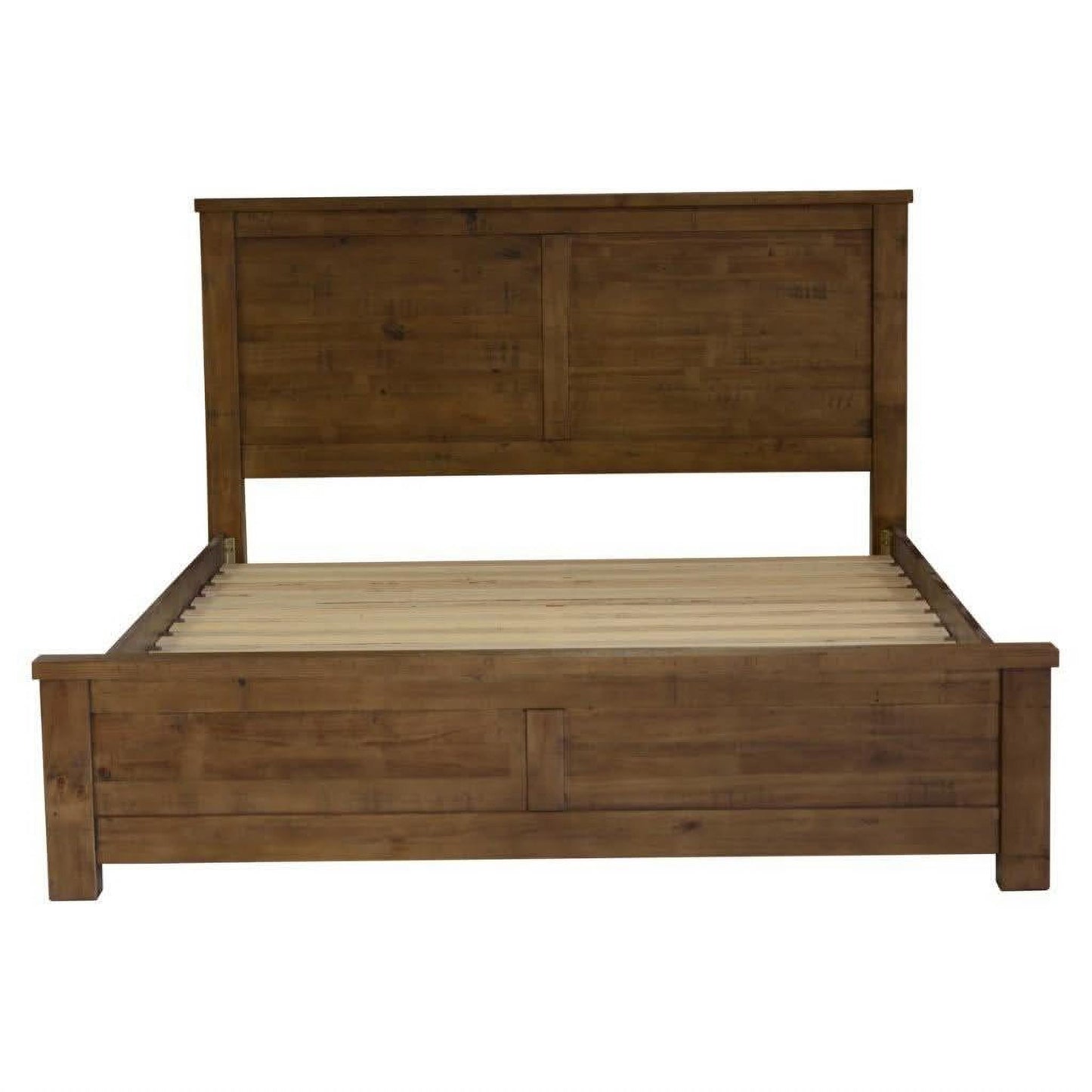 Scotti Solid Pine Bed in Aged Sundried Ash, King - Chocolate Wood