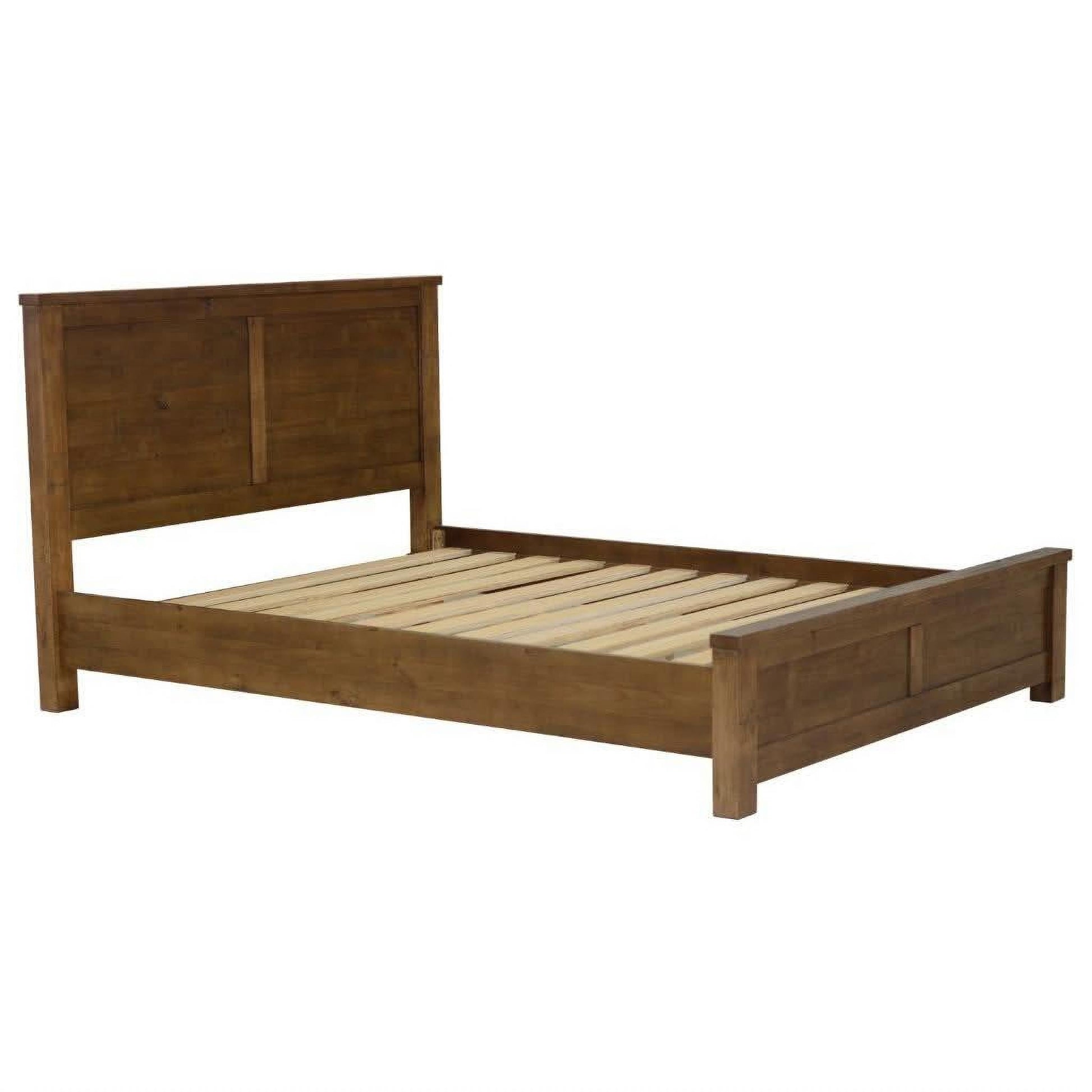 Scotti Solid Pine Bed in Aged Sundried Ash, King - Chocolate Wood