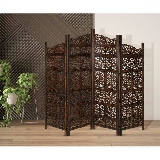 SCREEN ZANETTI 200 X 2.4 X 180CM-BURNT BROWN - MyChocolateWood