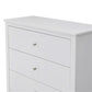 SELENE RUBBERWOOD 4-DRAWER TALLBOY  4-DRAWER CHEST OF DRAWERS WHITE - MyChocolateWood