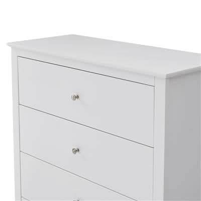 SELENE RUBBERWOOD 4-DRAWER TALLBOY  4-DRAWER CHEST OF DRAWERS WHITE - MyChocolateWood