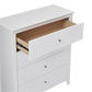 SELENE RUBBERWOOD 4-DRAWER TALLBOY  4-DRAWER CHEST OF DRAWERS WHITE - MyChocolateWood
