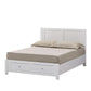 Selene Rubberwood Bed in White, Double - Chocolate Wood