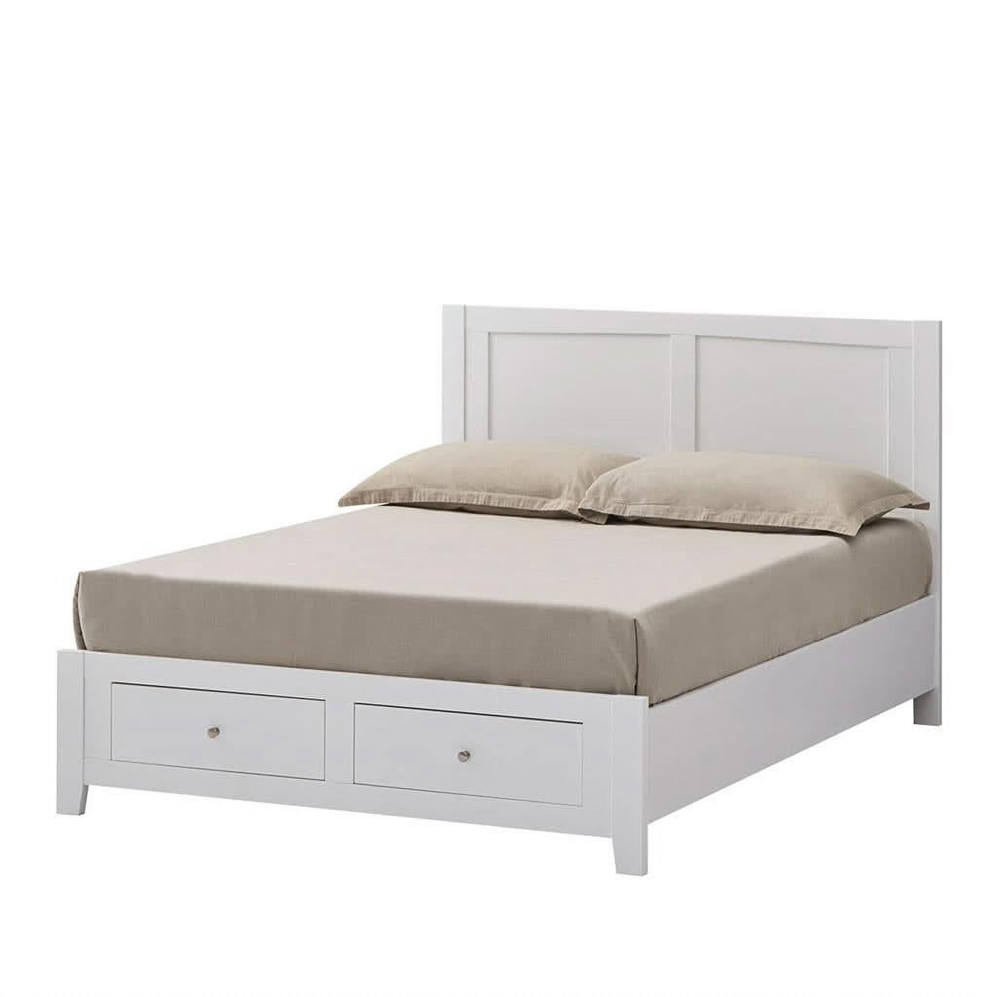 Selene Rubberwood Bed in White, Double - Chocolate Wood