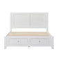 Selene Rubberwood Bed in White, Double - Chocolate Wood