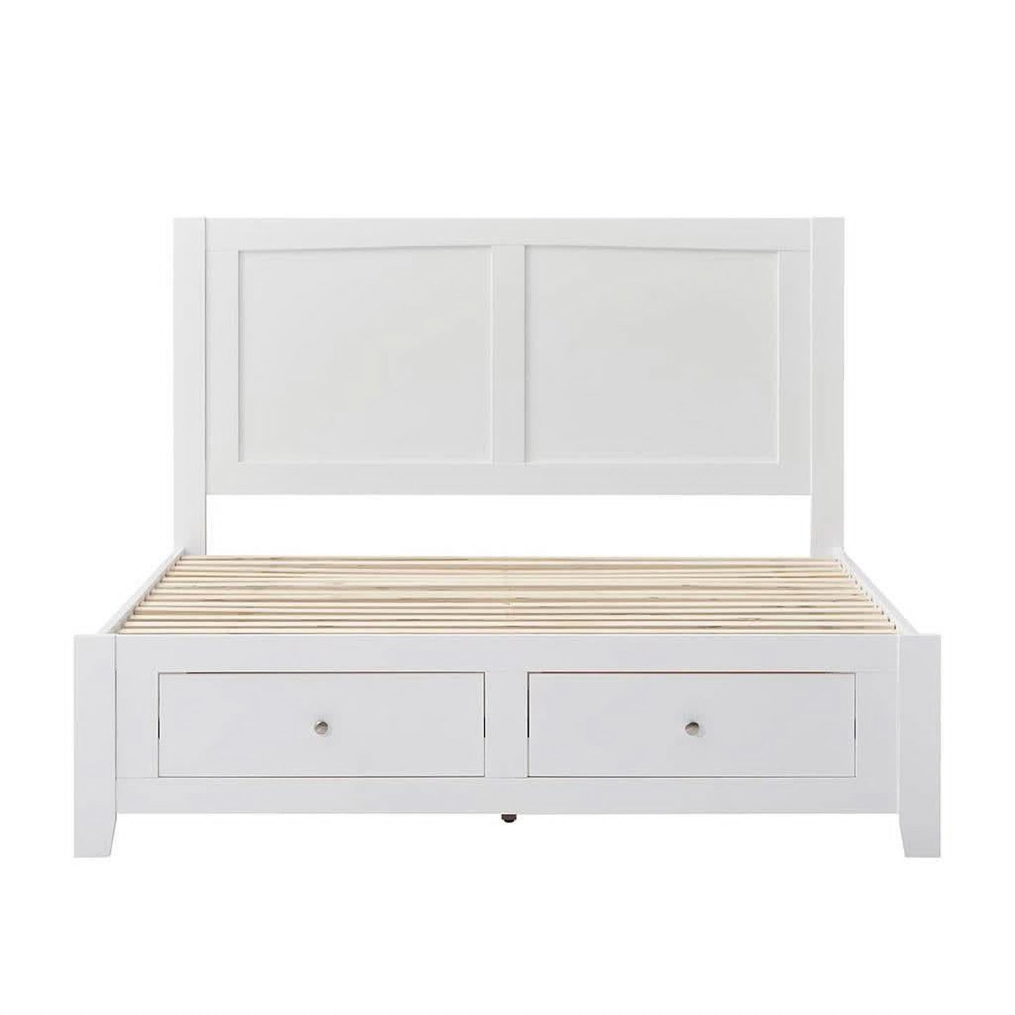 Selene Rubberwood Bed in White, Double - Chocolate Wood