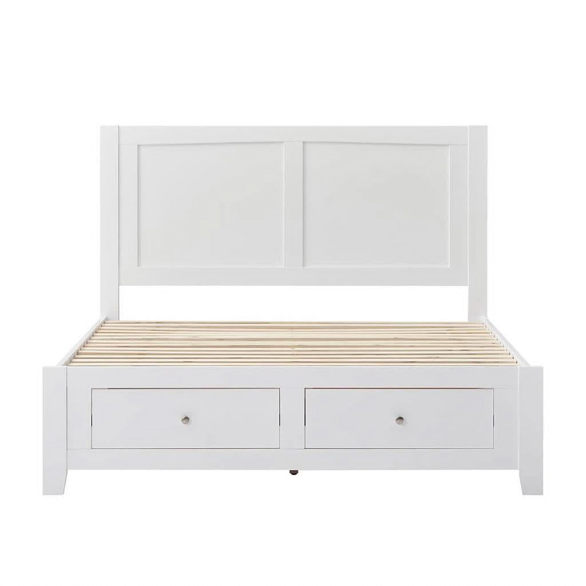 Selene Rubberwood Bed in White, Double - Chocolate Wood