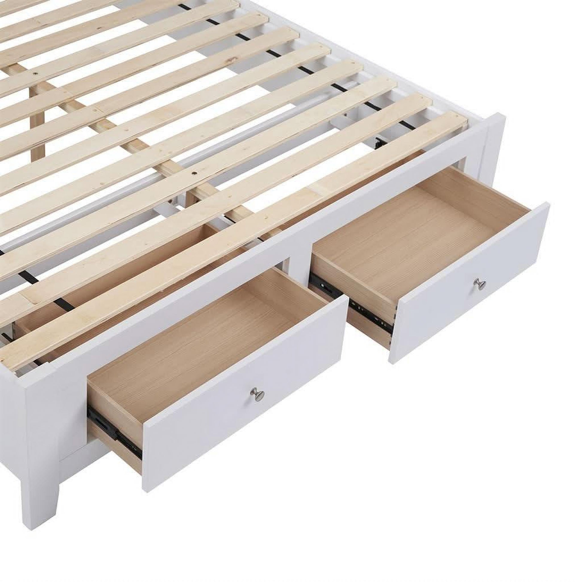 Selene Rubberwood Bed in White, Double - Chocolate Wood