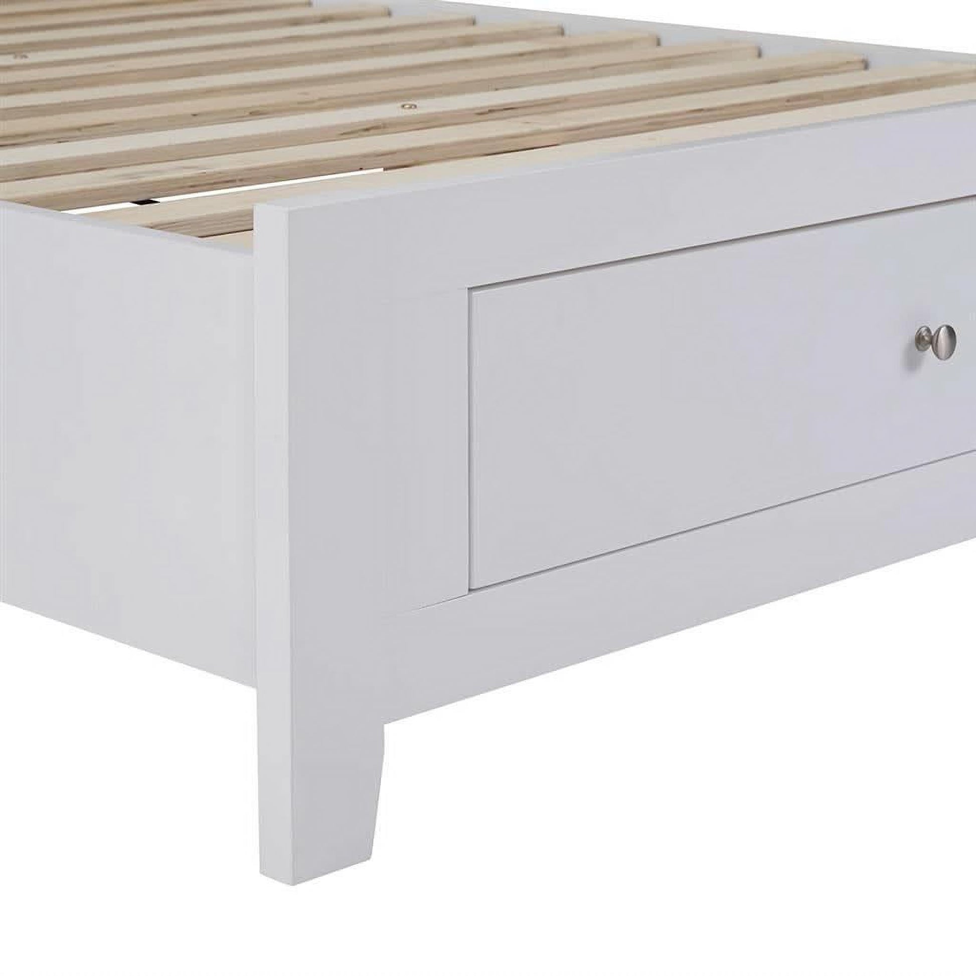 Selene Rubberwood Bed in White, Double - Chocolate Wood