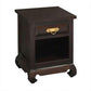 Seoul Solid Mahogany 1-Drawer Bedside Table in Chocolate - Chocolate Wood