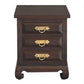 Seoul Solid Mahogany 3-Drawer Bedside Table in Chocolate - Chocolate Wood