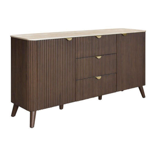 SEVERIN SOLID & VENEER MALAYSIAN HARDWOOD 2-DOOR/3 DRAWER BUFFET