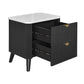Severin 2-Drawer Bedside Table in Black - Chocolate Wood
