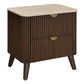 SEVERIN SOLID & VENEER MALAYSIAN HARDWOOD 2-DRAWER BEDSIDE TABLE WALNUT - MyChocolateWood
