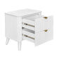 Severin 2-Drawer Bedside Table in White - Chocolate Wood