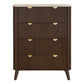 SEVERIN SOLID & VENEER MALAYSIAN HARDWOOD 4 DRAWER TALLBOY/ 4 DRAWER CHEST OF DRAWERS WALNUT - MyChocolateWood