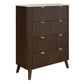 SEVERIN SOLID & VENEER MALAYSIAN HARDWOOD 4 DRAWER TALLBOY/ 4 DRAWER CHEST OF DRAWERS WALNUT - MyChocolateWood