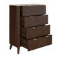 SEVERIN SOLID & VENEER MALAYSIAN HARDWOOD 4 DRAWER TALLBOY/ 4 DRAWER CHEST OF DRAWERS WALNUT - MyChocolateWood