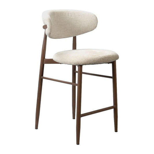 Severin solid and veneer Malaysian hardwood bar chair in beige and walnut finish, showcasing a stylish modern design.