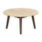 SEVERIN SOLID & VENEER MALAYSIAN HARDWOOD ROUND COFFEE TABLE  WALNUT DIA.80CM - MyChocolateWood