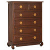 SHANDONG SOLID MAHOGANY TIMBER 6 DRAWER TALLBOY/CHEST OF 6 DRAWERS - MAHOGANY COLOUR