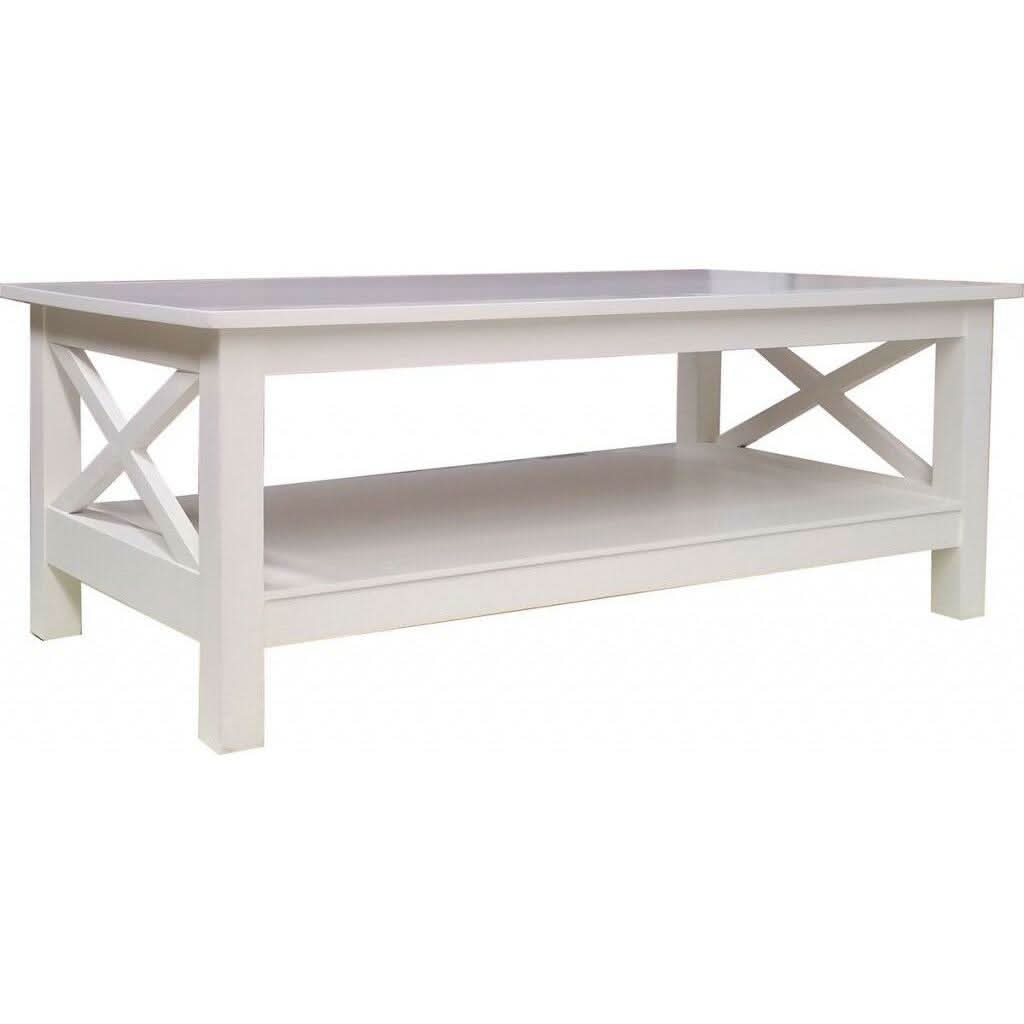 SHEBA SOLID MAHOGANY COFFEE TABLE WHITE IN 120CM - MyChocolateWood