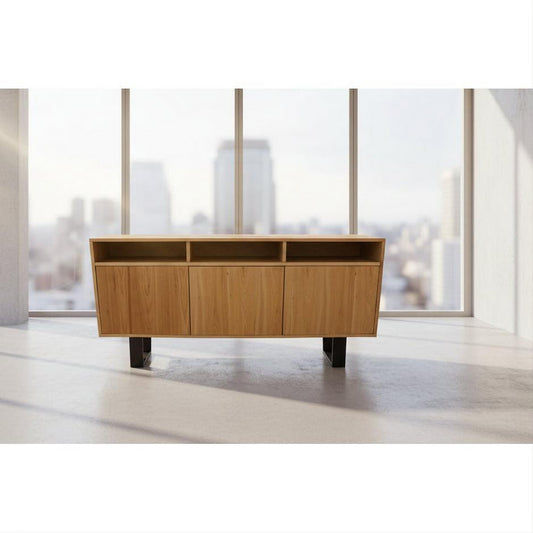 SHERINGHAM ELM TIMBER 2-DOOR 3-DRAWER BUFFET SIDEBOARD NATURAL - MyChocolateWood
