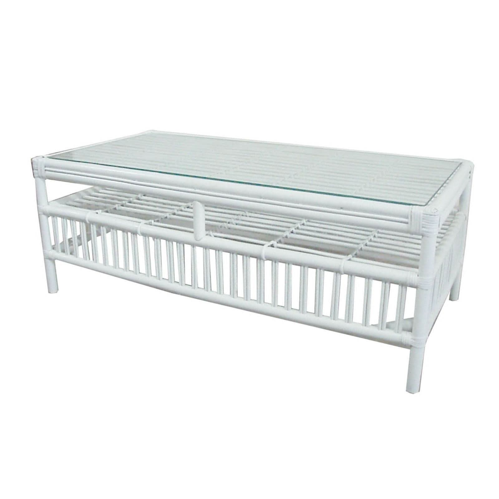 SHIPTON GLASS TOP RATTAN COFFEE TABLE IN WHITE - MyChocolateWood