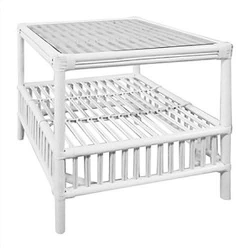 SHIPTON GLASS TOP RATTAN SIDE TABLE IN WHITE - MyChocolateWood