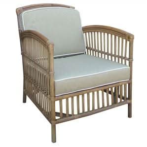 SHIPTON HAMPTONS RATTAN ARMCHAIR IN TOBACCO/TAUPE CUSHION - MyChocolateWood