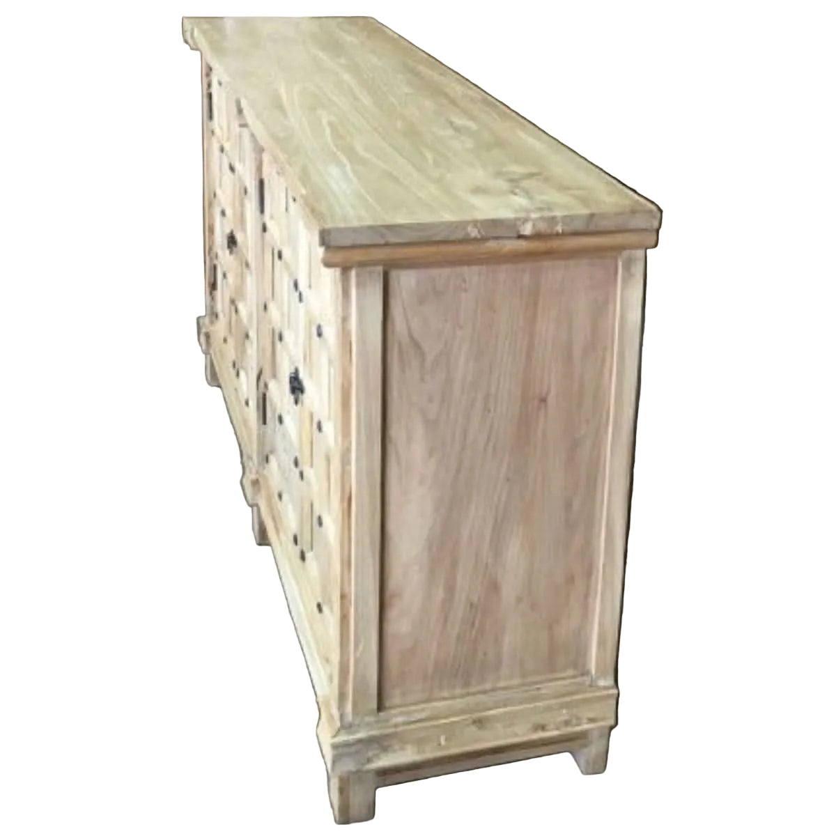 SHULI CHINESE ANTIQUE REPRODUCTION 4-DOOR BUFFET SIDEBOARD W/METAL STUDS 160 CM - MyChocolateWood