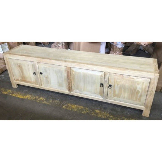 SHULI CHINESE ANTIQUE REPRODUCTION 4 DOORS TV UNIT RECLAIMED ELM