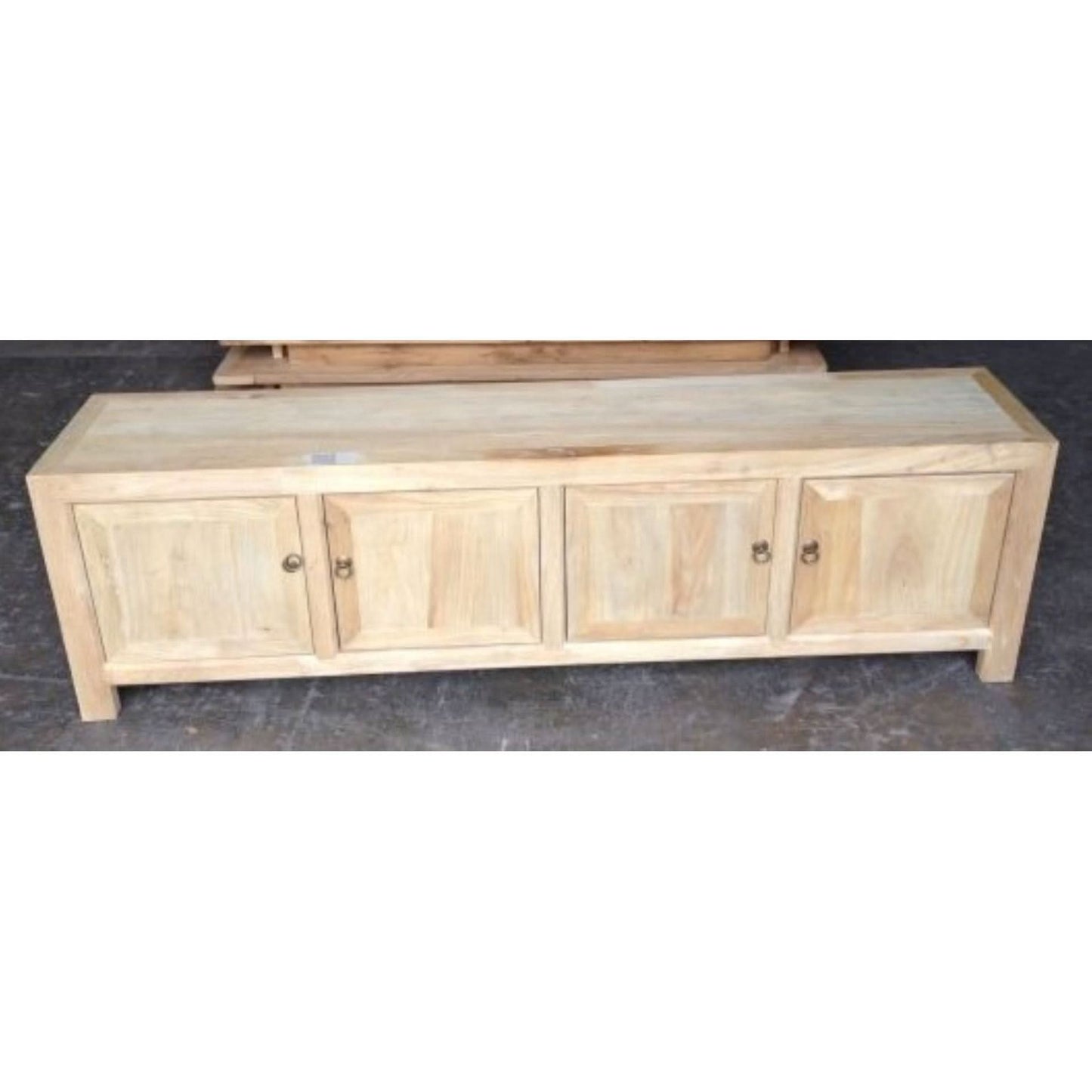 SHULI CHINESE ANTIQUE REPRODUCTION 4 DOORS TV UNIT RECLAIMED ELM - MyChocolateWood
