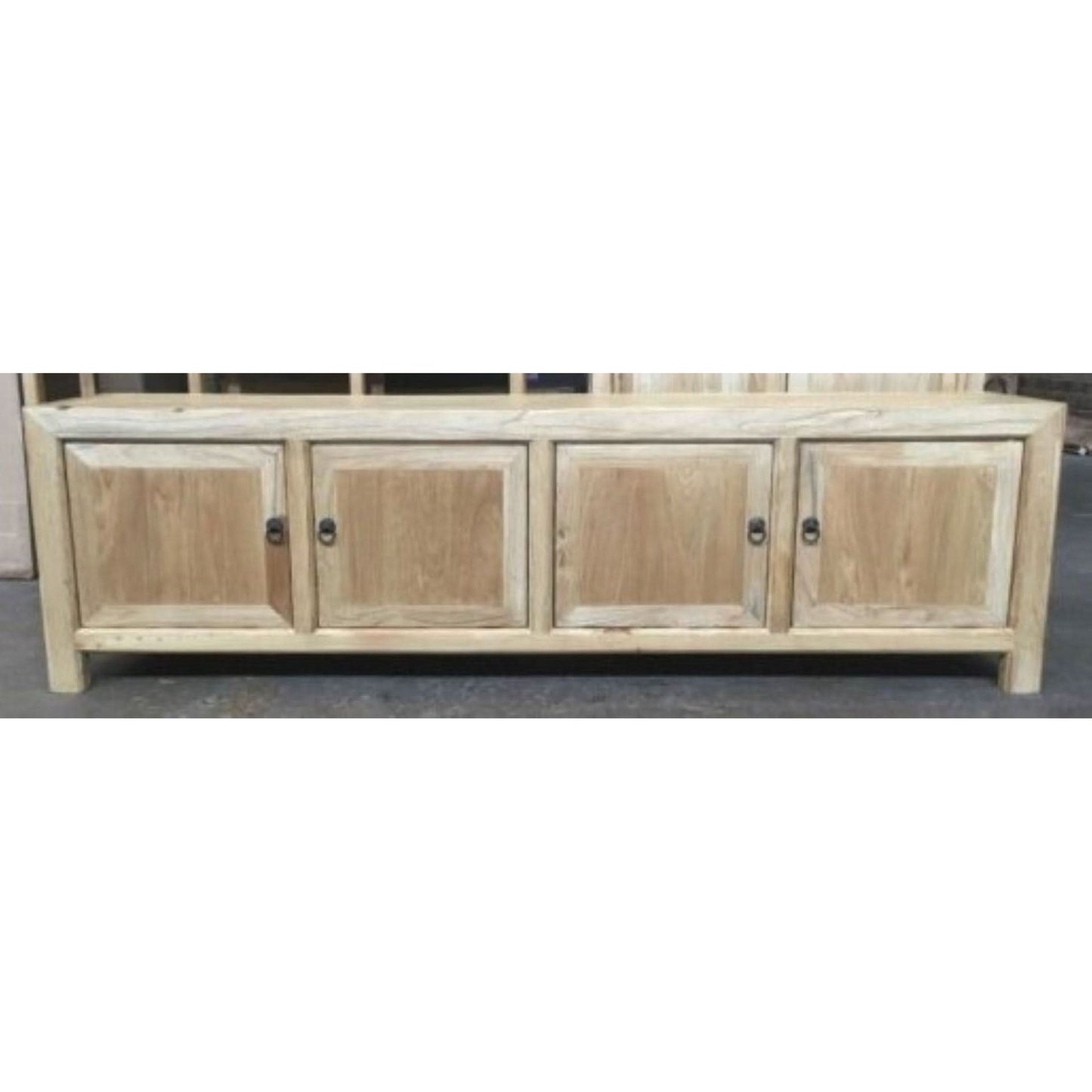 SHULI CHINESE ANTIQUE REPRODUCTION 4 DOORS TV UNIT RECLAIMED ELM