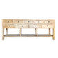 SHULI CHINESE ANTIQUE REPRODUCTION 9-DRAWER HALL TABLE WITH SHELF RECLAIMED ELM - MyChocolateWood