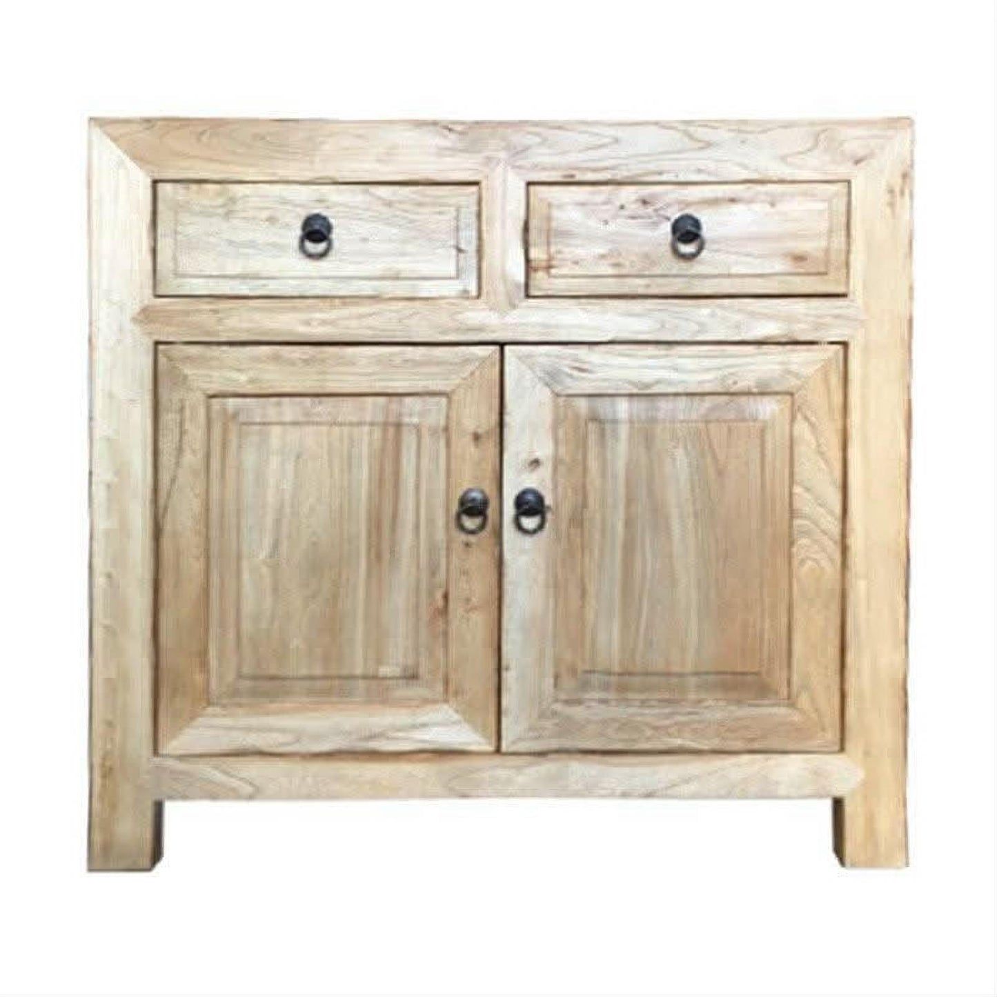 SHULI CHINESE ANTIQUE REPRODUCTION BUFFET SIDEBOARD 2-DOORS 2-DRAWERS IN RECLAIMED ELM