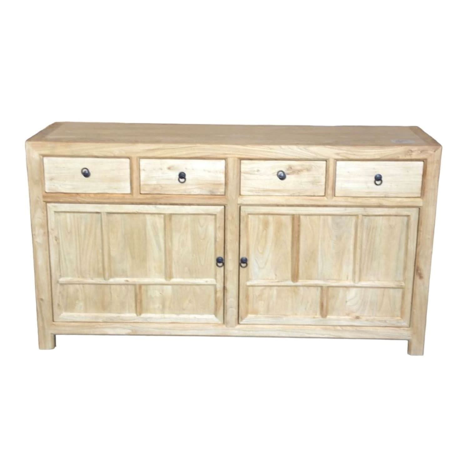 SHULI CHINESE ANTIQUE REPRODUCTION BUFFET SIDEBOARD 2-DOORS 4-DRAWERS ELM - MyChocolateWood