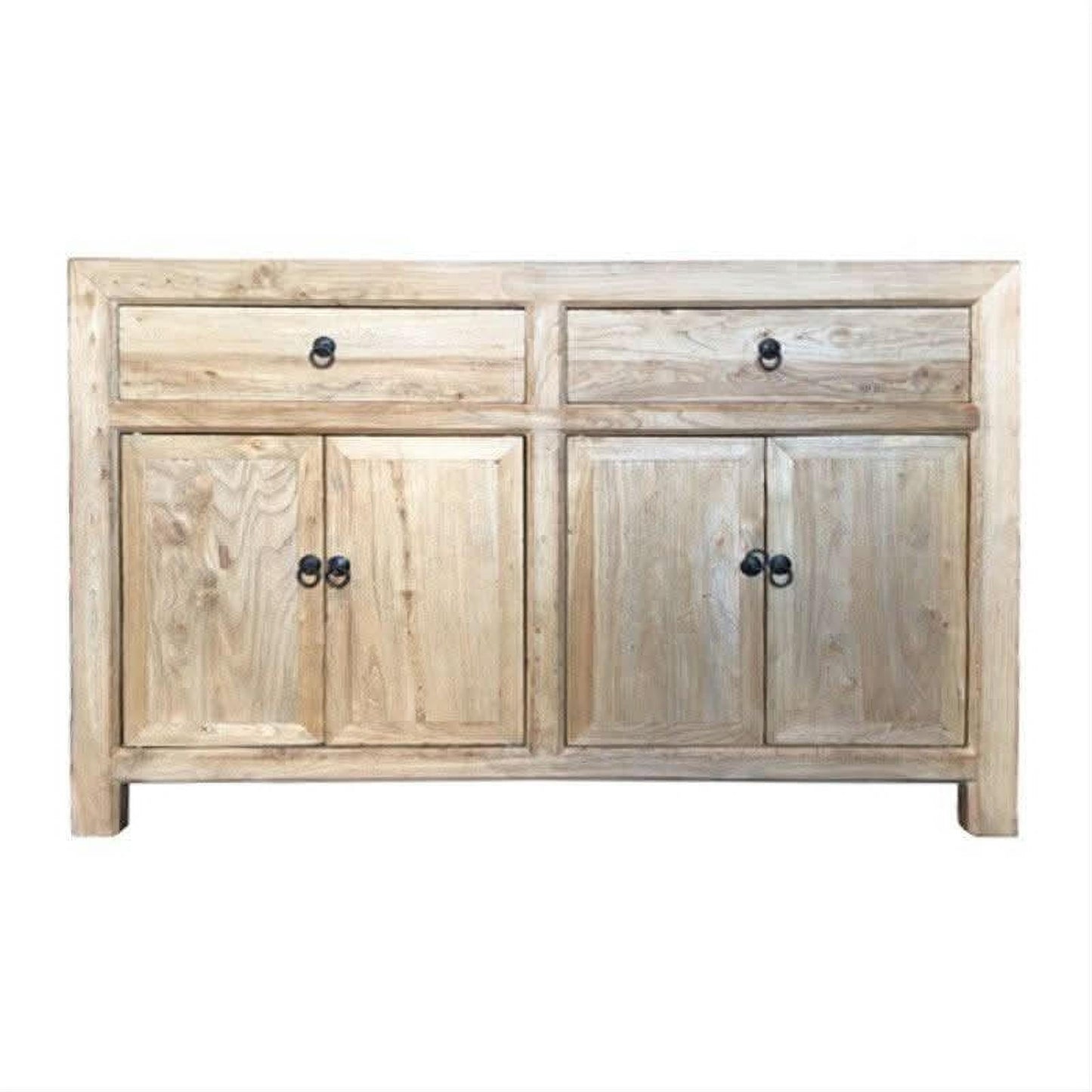 SHULI CHINESE ANTIQUE REPRODUCTION BUFFET SIDEBOARD 4-DOORS 2-DRAWERS IN RECLAIMED ELM