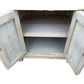 SHULI RECLAIMED ELM CHINESE ANTIQUE REPRODUCTION BEDSIDE TABLE 1 DRAWER 2 DOORS - MyChocolateWood