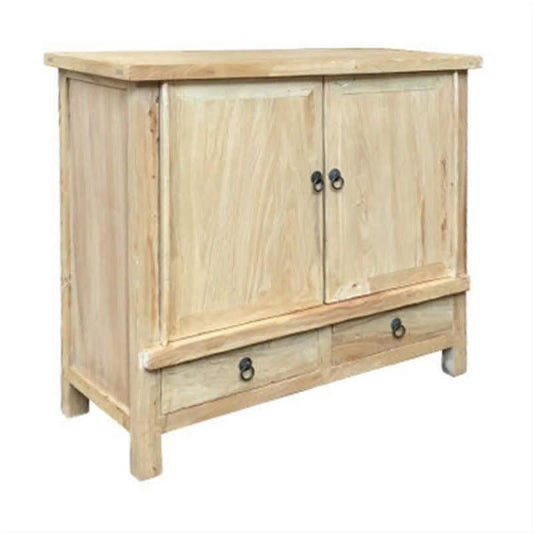 SHULI RECLAIMED ELM CHINESE ANTIQUE REPRODUCTION BUFFET SIDEBOARD 2-DOORS 2 LOW DRAWERS - MyChocolateWood