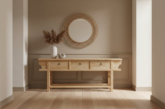 SHULI RECLAIMED ELM CHINESE ANTIQUE REPRODUCTION DONGBEI CONSOLE/HALL TABLE - MyChocolateWood