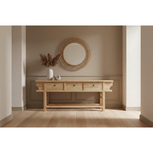 SHULI RECLAIMED ELM CHINESE ANTIQUE REPRODUCTION DONGBEI CONSOLE/HALL TABLE - MyChocolateWood