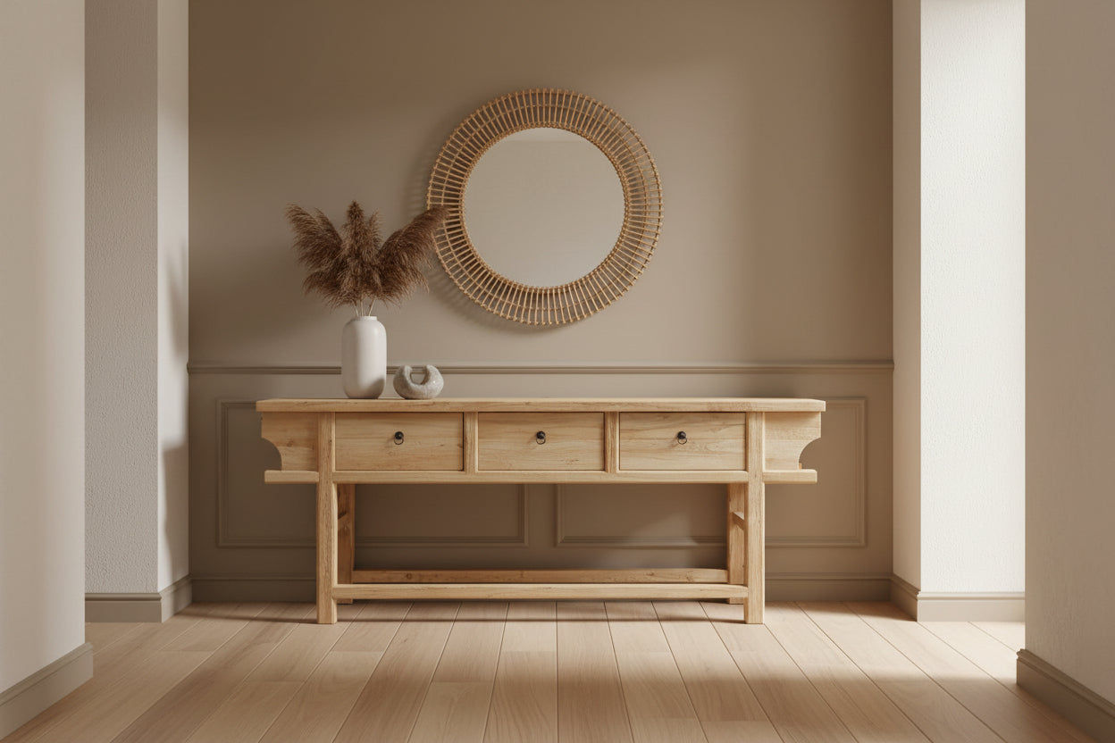 SHULI RECLAIMED ELM CHINESE ANTIQUE REPRODUCTION DONGBEI CONSOLE/HALL TABLE - MyChocolateWood