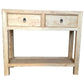 SHULI RECLAIMED ELM CHINESE ANTIQUE REPRODUCTION HALL TABLE/CONSOLE W/ SHELF - MyChocolateWood